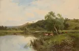 On the Thames at Goring Signed by Henry H. Parker, Oil on canvas, sold Mar 2020