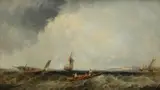The wreck of a brig off Margate Signed and titled to label by Alfred Vickers Snr, Oil on panel, sold Mar 2020