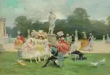 Dans les Jardins des Tuileries by Lucius Rossi, 1901, Oil on canvas, sold Mar 2020