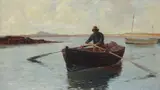 The lobster fisherman Signed Oil by Richard Wane, Oil on canvas, sold Mar 2020