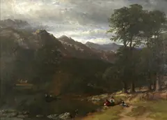 A view of Betws-y-Coed by James Poole, Oil on canvas, sold Mar 2020