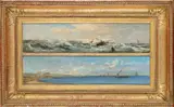 Stormy sea by Henri-Arthur Bonnefoy, oil on panel, sold Mar 2020