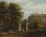 A view of Nottingham Castle with figures in the foreground by Thomas Cooper Moore, 1840, oil on board, offered Mar 2020