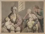 Count Ugolino and his children in the dungeon Signed Watercolour and by Thomas Rowlandson, Watercolour and pencil, sold Mar 2020