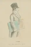 Portrait of Dominique Vivant by Philibert-Louis Debucourt, Pen, ink and watercolour, sold Mar 2020