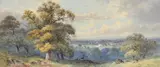 A view of Windsor Great Park with deer Signed and dated 67 Watercolour by E. K. O. James, Watercolour heightened with white, sold Mar 2020
