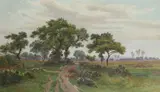 Extensive wooded landscape Signed by George Sheffield, 1875, Watercolour, sold Mar 2020