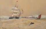 The Straits of Dover Signed by Thomas Bush Hardy, 1892, Watercolour with scratching out, heightened with white, offered Mar 2020