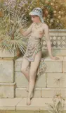 Study of a Classical girl Signed with initials Watercolour by William Stephen Coleman, Watercolour heightened with white, sold Mar 2020