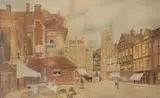 St Albans Signed Watercolour and by James Lawson Stewart, Watercolour and pencil heightened with white, sold Mar 2020