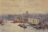Thames from The Tower Bridge by Frederick Edward Joseph Goff, watercolour, sold Mar 2020