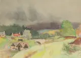 A view of Spinningdale by William Walls, 1923, Pastel, offered Mar 2020