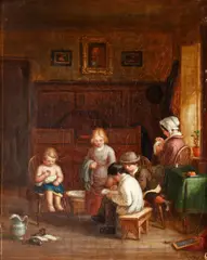 Hard at work by John Anthony Puller, oil on canvas, sold Nov 2014