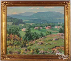 New Hampshire landscape by Garnet Jex, oil on canvas, sold Sep 2022