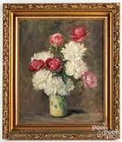 floral still life by Rachel Carver, oil on board, sold Sep 2022