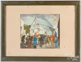 titled Across the Rhine by George Matthews Harding, gouache, sold Sep 2022