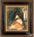 of mother and child by Joseph Stella, watercolor and gouache, sold Sep 2022
