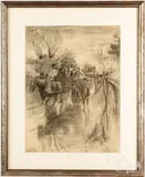 illustration by Stanley Massey Arthurs, charcoal, sold Sep 2022