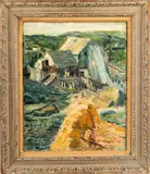impressionist landscape by Gus Mager, oil on canvas, sold Aug 2022