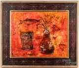 abstract by Frank Barry, oil on board, sold Aug 2022