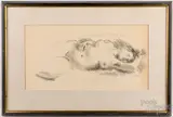 nude by Moses Soyer, charcoal, sold Aug 2022