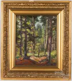 wooded landscape by Charles Henry Richert, oil on artist board, sold Aug 2022