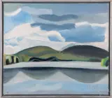 landscape by Martha Armstrong, oil on canvas, sold Aug 2022