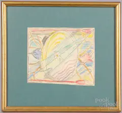 and colored pencil by Joseph Stella, crayon, sold Aug 2022