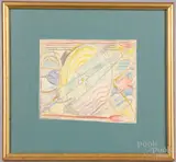 and colored pencil by Joseph Stella, crayon, sold Aug 2022