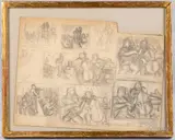 study of musicians by Bernard Gussow, pencil, sold Jul 2022