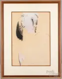 portrait of a woman by Earl "Bill" Earle Horter, watercolor and gouache, sold Jul 2022