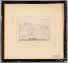 drawing by John Leech, pencil, sold Jul 2022