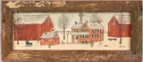 winter landscape by Delores Hackenberger, oil on board, sold Jul 2022