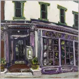 titled on verso Grand Illusion by David Paul Ohlerking, oil on artist board, sold Jul 2022