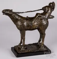 of a horse and rider titled On the Road to Damascus by Bruno Lucchesi, bronze, sold Jul 2022