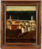 townscape by Vincent Canadé, oil on canvas, sold Jul 2022