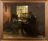 interior scene by Hendrik Valkenburg, oil on canvas, sold Jul 2022