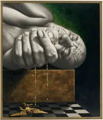 Untitled by Jorge Santos, acrylic and pencil on paper painting, sold Aug 2026