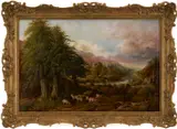 Untitled by Harry Pelling Gill, oil on canvas landscape painting entitled ", sold Aug 2026