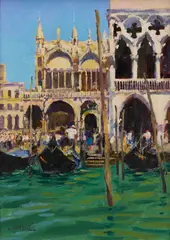 Untitled by Walt Gonske, oil on canvas painting, sold Aug 2026