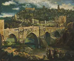 Untitled by Xavier Gonzalez, oil on canvas Iberian landscape painting, sold Aug 2026