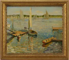 Untitled by John Rettig, oil on board impressionist painting, sold Aug 2026