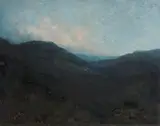 Untitled by Charles Krutch, oil on canvas laid to board, East Tennessee Smoky Mountain landscape painting. Signed ", sold Aug 2026