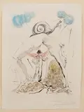 Untitled by Salvador Dalí, drypoint etching with hand coloring on Japon paper, sold Aug 2026