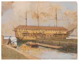 HISTORICAL PAINTING by Carlton Theodore Chapman, watercolor and gouache on board, sold Feb 2024