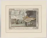 Untitled by Massachusetts Revolutionary War Print, hand-colored copper-plate engraving on laid paper, sold Dec 2023