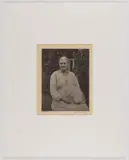 APPALACHIAN WOMAN PHOTOGRAPHIC PORTRAIT by Doris Ulmann, platinum print on tissue paper depicting a sitting older woman holding a fan in lap, sold Dec 2023