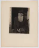 SHAKER MAN PHOTOGRAPHIC PORTRAIT by Doris Ulmann, platinum print depicting a bearded man wearing traditional Shaker clothing and hat, sold Dec 2023