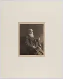 DISTINGUISHED GENTLEMAN NY NEW YORK PHOTOGRAPHIC PORTRAIT by Doris Ulmann Jaeger, platinum print depicting a bearded man holding a hat and umbrella, sold Dec 2023