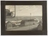 FOLK ART PAINTING OF LIBBY PRISON, RICHMOND, VIRGINIA by Martin Leisser, oil on artist board, sold Dec 2023